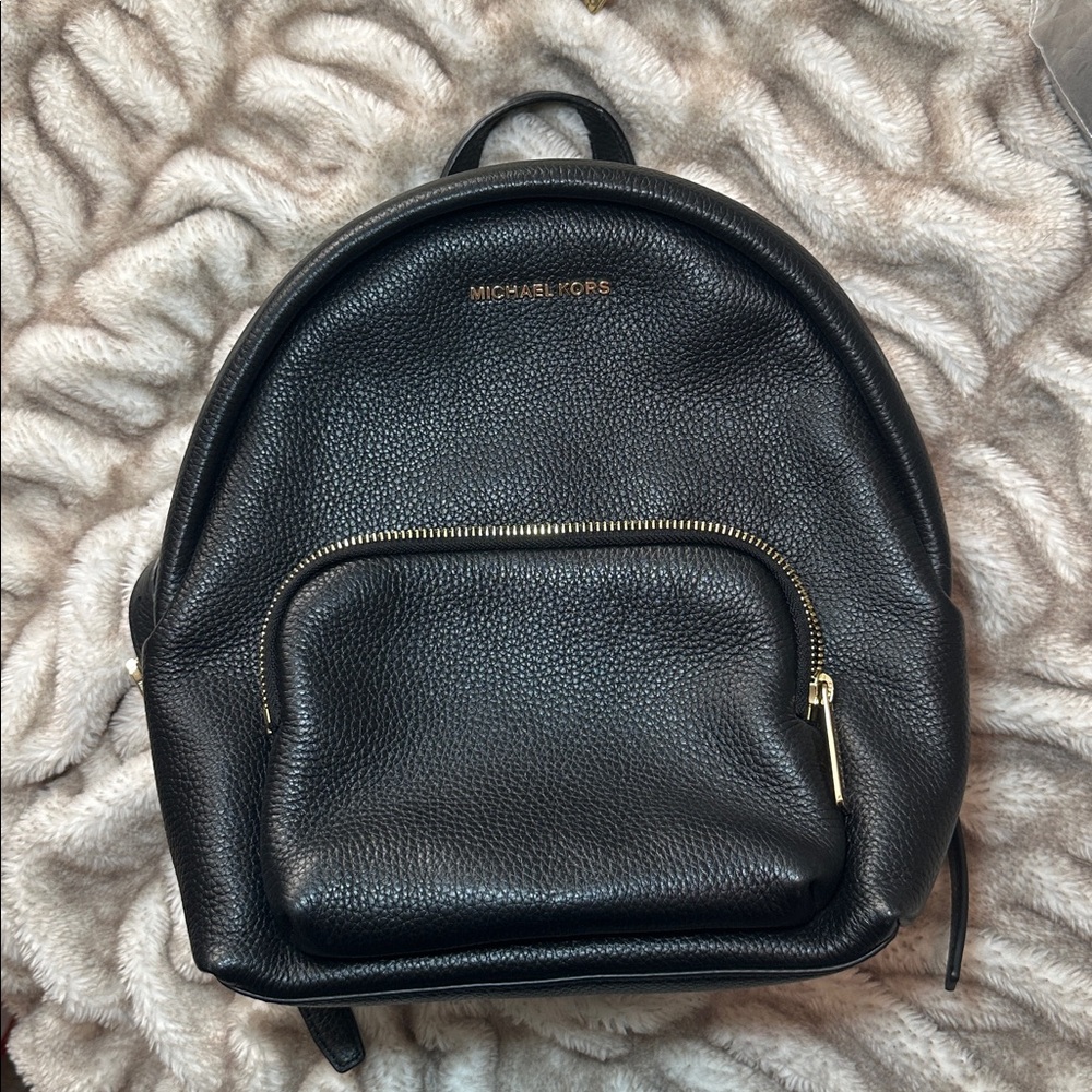 Michael Kors Black Leather Backpack